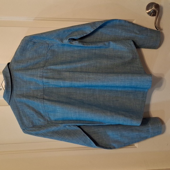 J Crew Denim Tie Waist Button Down Shirt size Small - Picture 2 of 5